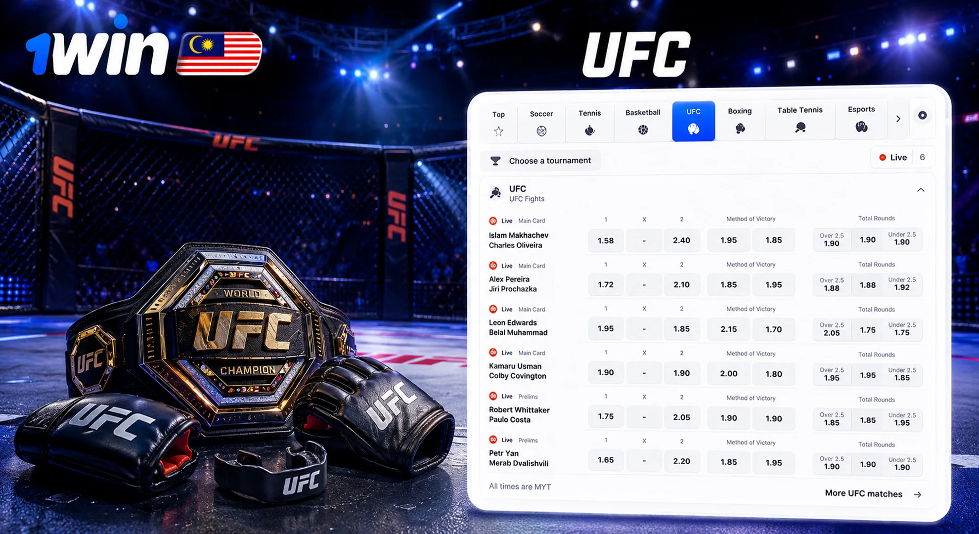 bet on 1win ufc