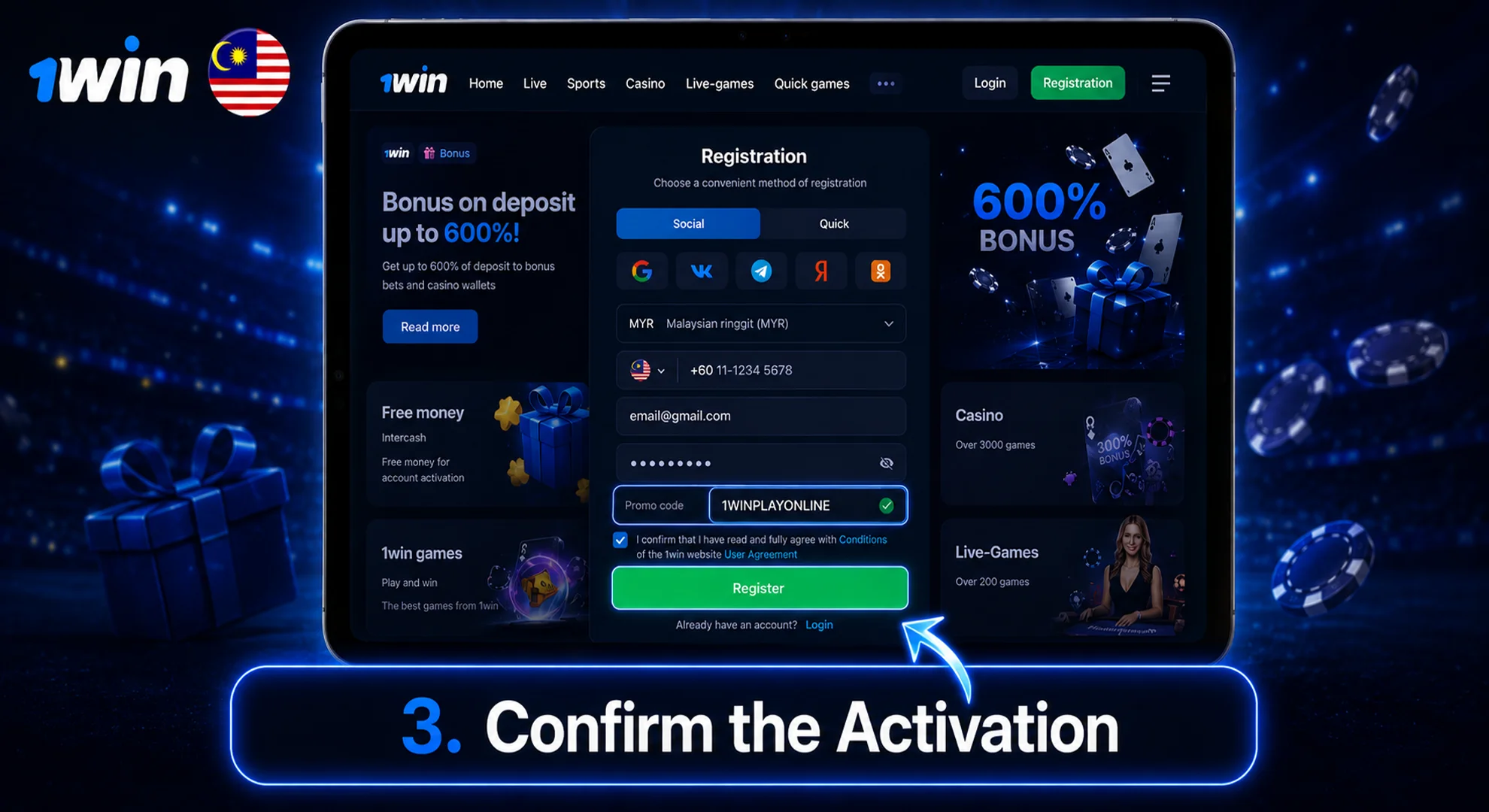 confirm the activation