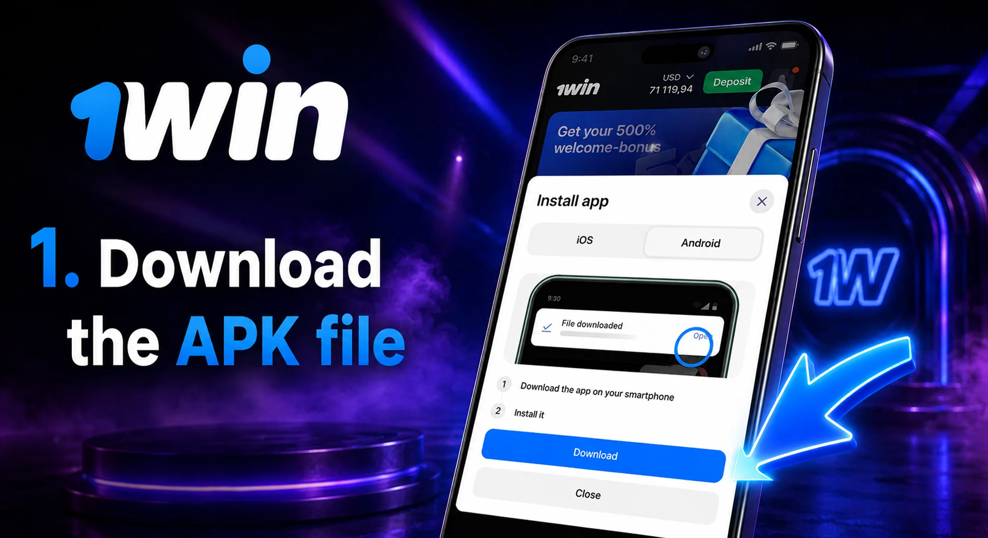 download 1win apk file