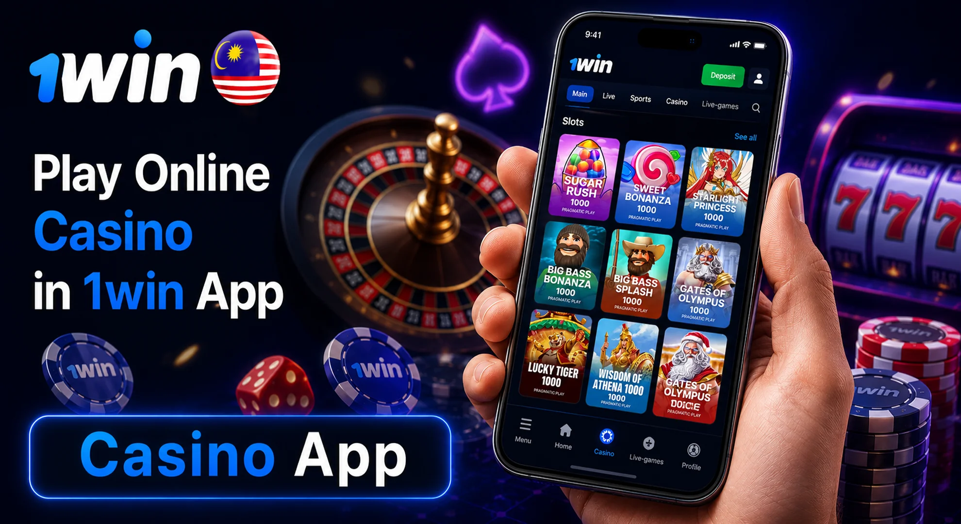 play online games at 1win casino app