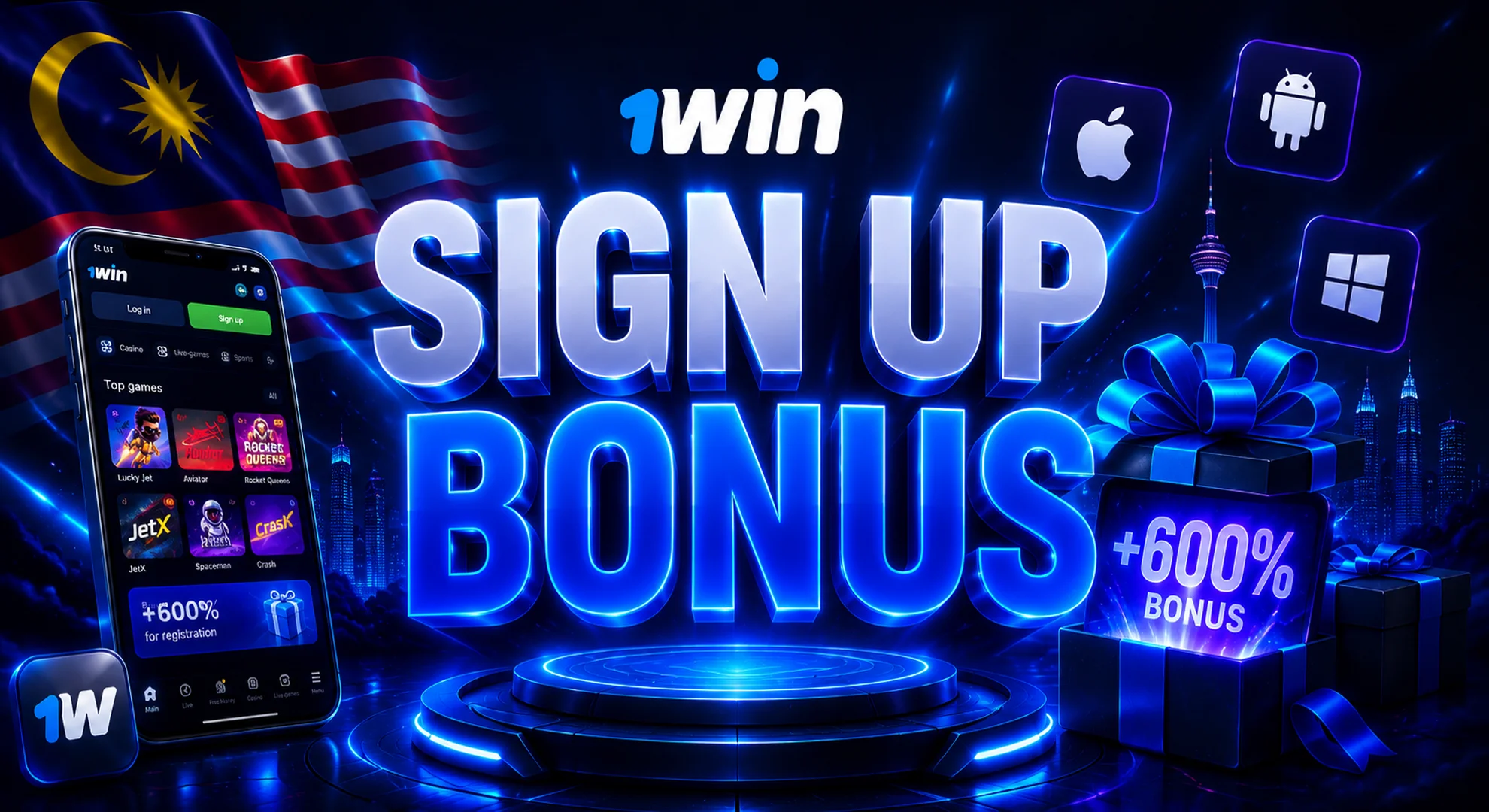 get your 1win sign up bonus
