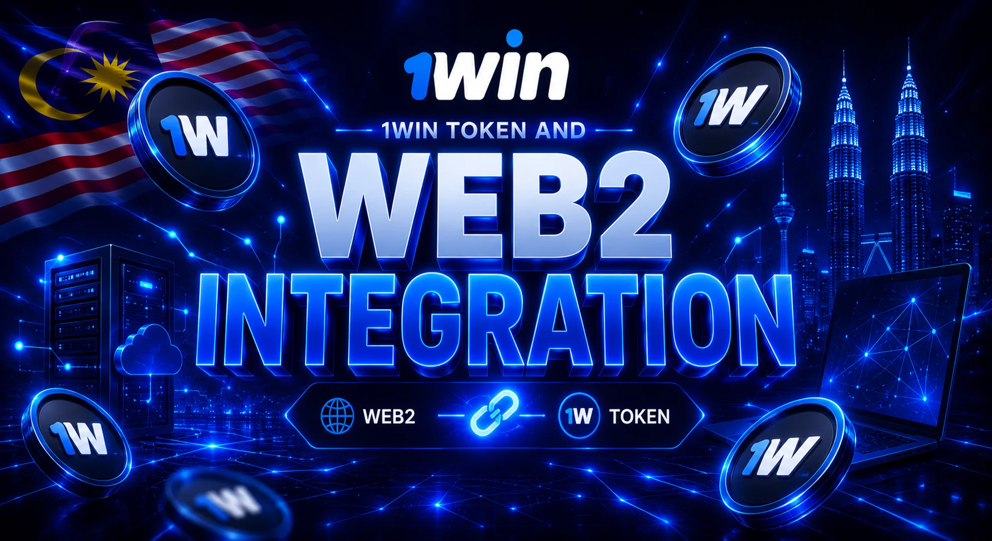 1win token and web2 integration