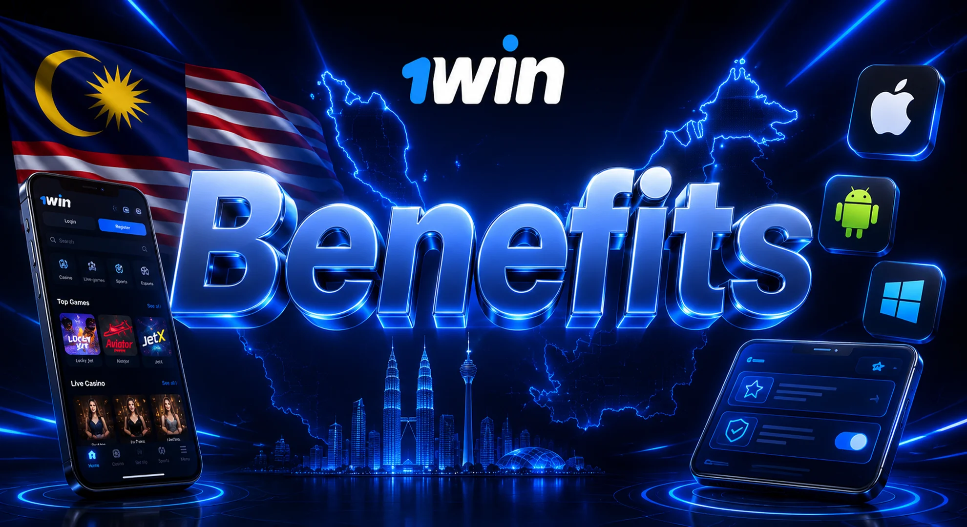 top benefits in 1win mobile app