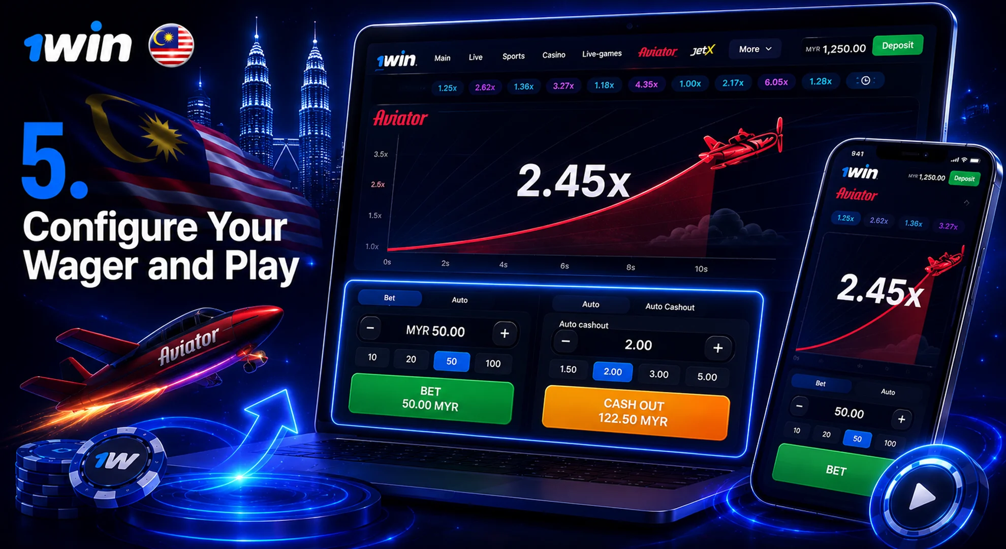 configure your wager and play